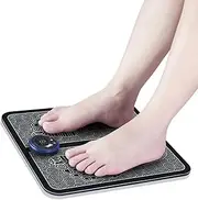 EMS Foot Massager Machine, 6 Modes 9 Strength,Foot Circulation Blood Booster, Portable Electric Foot Reflexology Massager, Foldable Feet and Legs Massager