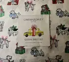 CYNTHIA ROWLEY Christmas Queen SHEET SET Dogs Puppies MICROFIBER NEW!!!