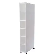 Catzon Narrow Rolling Storage Cart 6-Tier with Drawers for Bathroom Kitchen-Clear