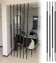 Junvstor Wall Partition Column Room Divider Post, Privacy Screen Column for Office, Partition Separators, Freestanding Divider Screen, Black Paravent 5/8/10pcs(10pcs,175cm/69in/5.74ft)