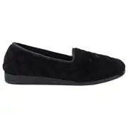 Womens Grosby Dawn Black Comfortable Slippers Ladies Shoes Slip On Flats