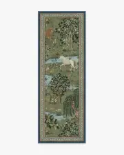 75' x 215' | Machine Washable Runner Rug | Kid & Pet Friendly | Indoor Rug | Owl & Willow Green Rug by Morris & Co. | Ruggable