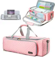 AMOIGEE Carrying Case for Cricut Explore Air 2, Maker 3, Explore 3, Pink Storage