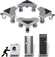 Cecaylie Washing Machine Base Frame Adjustable Movable Base, Dryer Base Frame Pedestal & Frame for Freezer (40-68 cm Adjustable)