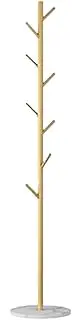 Metal Coat Rack in Free Standing, Multifunction Metal Clothes Garment Rack with Stable Round Marble Base, Premium Hat Hanger Hall Tree in Corner Hallway Bedroom for Coats Hats Bags