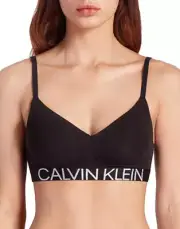 Calvin Klein Women's Statement 1981 Lightly Lined Bralette Black, Sz 1X