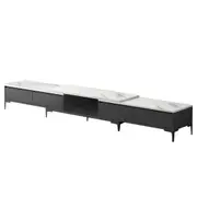 Foret Expandable TV Stand Entertainment Unit Marble Pattern Cabinet Drawer Shelf