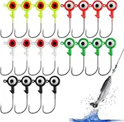 Fish Hook, Versatile Fishing Hook Jig, 20X Sturdy Versatile Realistic Eye Tackle for River Freshwater Trout Lake Saltwater Bass Catfish