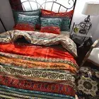 Boho Style Bedding Set Boho Duvet Cover Set Bohemian Bedding Set 3psc (Queen)