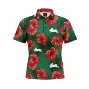 South Sydney Rabbitohs NRL Aloha Golf Polo Shirt Sizes S-5XL!