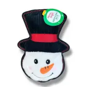 Merry & Bright Snowman Squeaky Crinkle Plush Dog Toy Thrash Toss Shake Winter