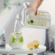 2-in-1 Folding Ice Maker Water Bottle, Grid Ice Tray, Ball Ice Mould, portable