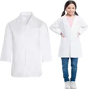 AUTOWT Kids Doctors White Lab Coat, Children Unisex Scientist Doctor Costumes, 3/4 length Thick Dress Up Coats for Girls and Boys Career Day School Halloween Costume Role Play