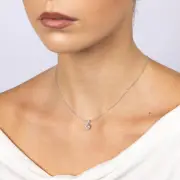 Luminesce Lab Grown 9ct White Gold 0.90 Carat Diamond Pendant, 9ct White Gold Diamond Cut Curb 50cm Chain (10179055)