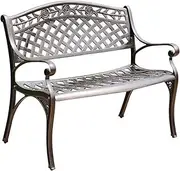 Outdoor Park Bench Metal Garden Bench with Backrest and Armrest in The Front Porch, Terrace, Garden, and Courtyard Patio Garden Bench