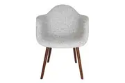 SK Designer Living | Replica Eames DAW Hal Inspired Chair | Textured Light Grey & Walnut