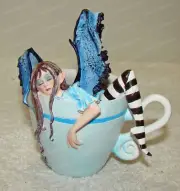 Amy Brown Collection, I NEED COFFEE Faery (10183) Pixie Sleeping in Cup