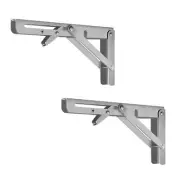 2 Piece Heavy Duty Folding Shelf Brackets Triangular Bracket Shelf Wall8401