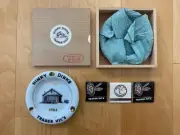 RARE Vintage Trader Vic's Ashtray Wood Box Hinky Dinks 1934 - 1984 & Matchbooks