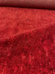 2.875 yds Knoll Digi Velvet Ruby Red Cotton Upholstery Fabric K19693 MSRP $635