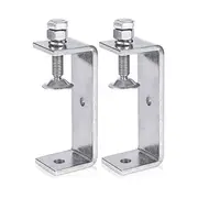 Heavy Duty C Clamp 2-Pack, Wide Jaw 120MM Stainless Steel Woodworking Clamps for Secure Fixing Silver