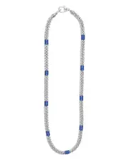 Lagos Sterling Silver Ultramarine Ceramic Rondelle & Bead Collar Necklace