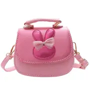 Girls Princess Messenger Bag Cute Rabbit Pu Leather Kids Small Coin Pouch Purse Baby Money Clutch Bag Gift