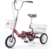 Adult Tricycle Three Wheel Cruiser Bike 12-Inch Trike Wheels Aluminum Alloy Frame with Cargo Basket for Seniors Women Men Picnic Cycling Pedalling