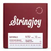 Stringjoy Naturals Phosphor Bronze Acoustic Guitar Strings; 12-string set 11-52