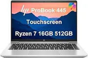 [HP] Latest ProBook 445 G9 Business Laptop (14" FHD Touchscreen, 16GB RAM, 512GB SSD, AMD Ryzen 7 5825U (> Intel i7-1165G7)) FP, IR Webcam, Ethernet, Wolf Pro Security, Win 11 Pro w/Copilot, Silver
