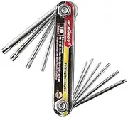 AIMALL Folding Torx Star Key Set Portable Wrench Tool Chrome vanadium Steel T6-T30, Chrome Vanadium Steel with Corrosion-Resistant Aluminum Holder, Compact & Durable