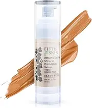 (Sandy Beige) - Better'n Ur Skin Organic Liquid Foundation (SANDY BEIGE - Light/Neutral) Natural, Buildable Coverage Vegan Cruelty Free Sun Protection Gluten Free Non GMO Palm Free