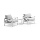 Kansas Outdoor Aluminium Lounge Patio Balcony Set with Side Table