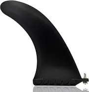 10" SUP Fin Surf Fin - Free No Tool Paddle Board Fin with Screw - Reinforced Nylon & Fiberglass Center Fin with Classic Curved Design for Longboard, Surfboard, Paddleboard