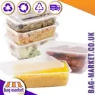 Clear Plastic Food Containers Tubs & Lids, Takeaway Meal Microwave Freezer Safe