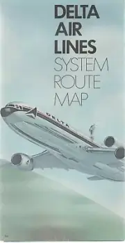 1981 Delta Air Lines System Route Map Vintage Good Condition