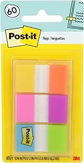 Post-it 680-EG-ALT Flags Bright Colours Alternating 25mm (Pack of 60) Electric Glow Collection