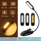 LED Book Reading Light USB Rechargeable Clip On Bed 3-level Brightness Lamp