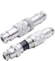 Xiaojiang Store 10sets GX12 Butting Docking Male & Female 12mm Circular Aviation Socket 2/3/4/5/6/7 Pin Wire Panel Connectors(6Pin)