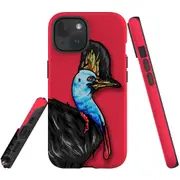 For iPhone 15 Plus Case, Shielding Cover, Cassowary Portrait
