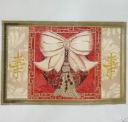 Lani hand painted needlepoint canvas Pink Bow Mah Jongg Bag 9 x 6 18ct Coral red