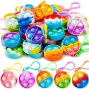 JOYIN Round Pop Fidget Keychain, 30 Pack, Pop Fidget Toys