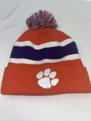 Clemson Tigers 47 Brand Knit Bering Hat Cuff Beanie Pom stocking Cap