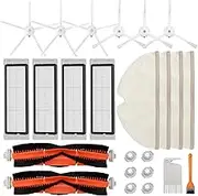 Accessories Kit for Roborock S5 S6 E20 E25 E35 S50 Xiaomi Mi Mijia Robotic Vacuum Cleaner, 22 Pack Replacement Parts, 2 Main Brush, 6 Side Brush, 4 Hepa Filter, 4 Mop Cloth & 6 Water Tank Filter