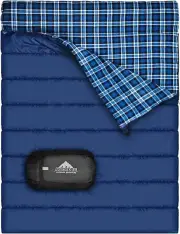 AGEMORE Cotton Flannel Double Sleeping Bag for Camping, Backpacking Or Hiking...
