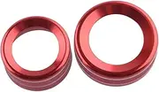 JIUYIN 3 Pcs Set Knob Ring Cover Trim,Fit For Toyota, Tacoma 2016-2020 Red Audio Volume Tune Rearview Mirror Adjust Switch Dashboard Knob Ring