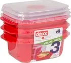 Decor 375*3mL Microsafe Microwave Food Container, Red NEW FREE SHIPPING AU