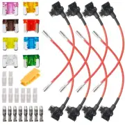 8pcs Flat Low Profile Fuse Holder Car Flat Power Extraction Fuse, Small Blade