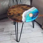 Ocean Wave Epoxy Resin Top Coffee Table Acacia Wood Epoxy RiverHallway Table Top