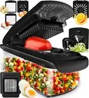 FULLSTAR Vegetable Chopper - Spiralizer Vegetable Slicer - Onion Chopper with Co